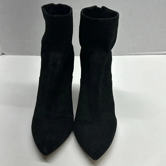 Free People Willa Leather Ankle Witchcore Booties Boots Snake Embossed Black 36 - Picture 3 of 11